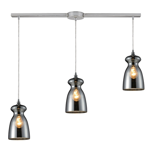 Menlow Park 3 Light Pendant In Polished Chrome