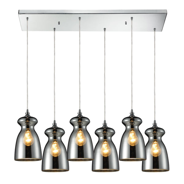 Menlow Park 6 Light Pendant In Polished Chrome