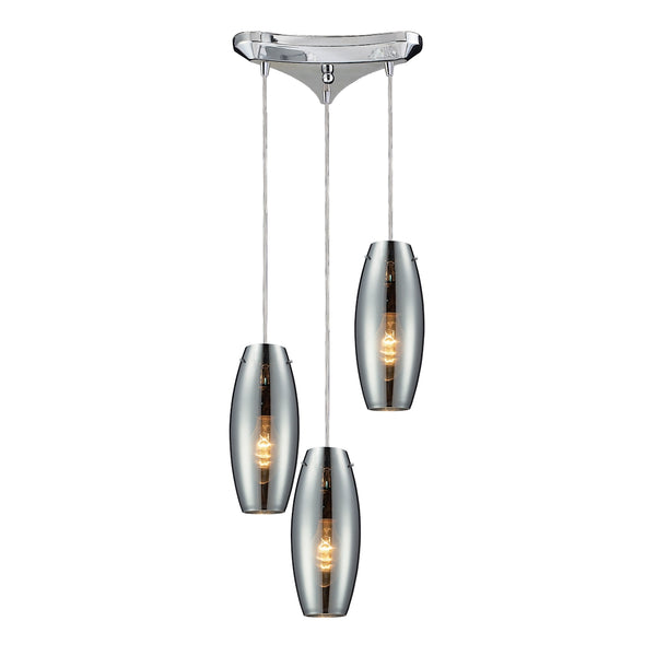 Menlow Park 3 Light Pendant In Polished Chrome