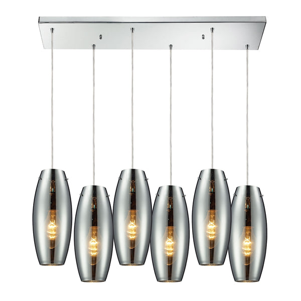 Menlow Park 6 Light Pendant In Polished Chrome