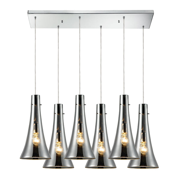 Menlow Park 6 Light Pendant In Polished Chrome