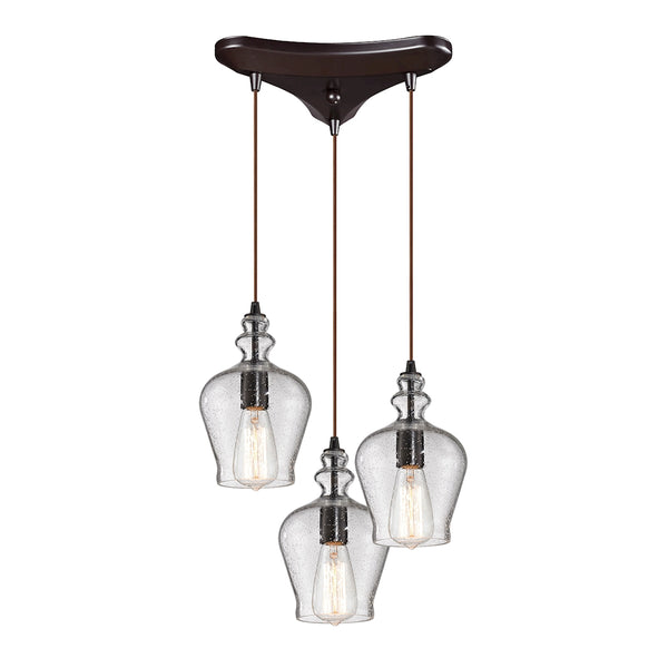 Menlow Park 3 Light Pendant In Oil Rubbed Bronze