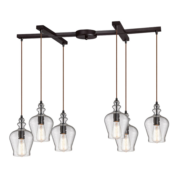 Menlow Park 6 Light Pendant In Oil Rubbed Bronze