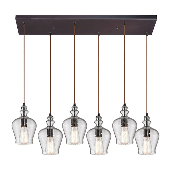 Menlow Park 6 Light Pendant In Oil Rubbed Bronze