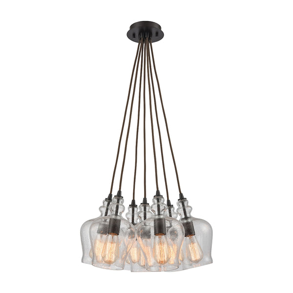 Menlow Park 7 Light Pendant In Oil Rubbed Bronze
