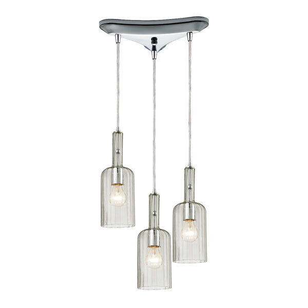 Menlow Park 3 Light Pendant In Polished Chrome