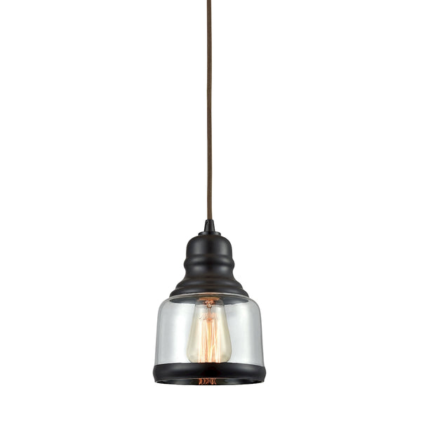 Menlow Park 1 Light Pendant In Oil Rubbed Bronze