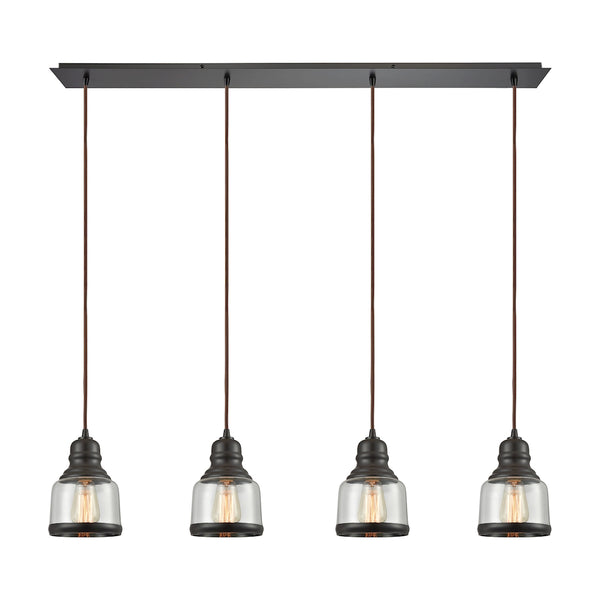 Menlow Park 4 Light Pendant In Oil Rubbed Bronze