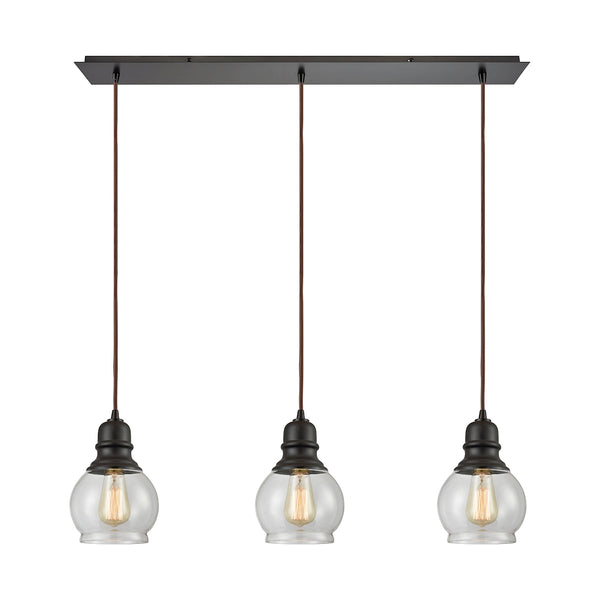 Menlow Park 3 Light Pendant In Oil Rubbed Bronze