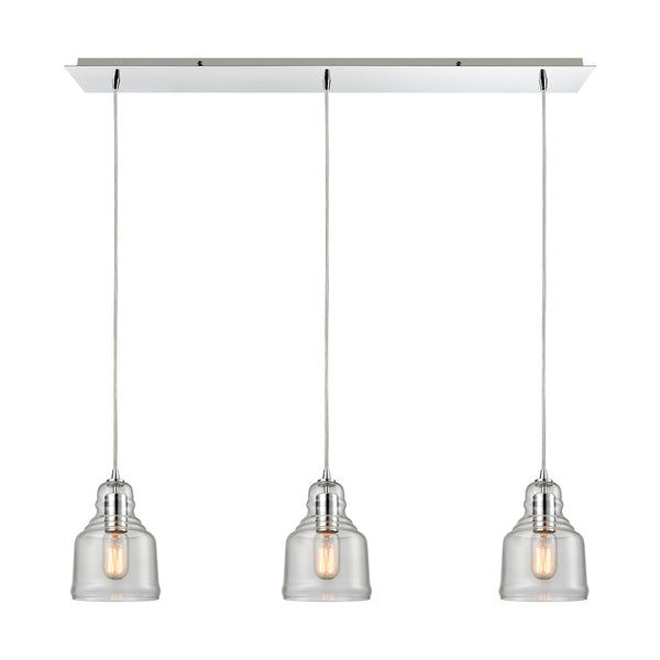 Menlow Park 3 Light Pendant In Polished Chrome