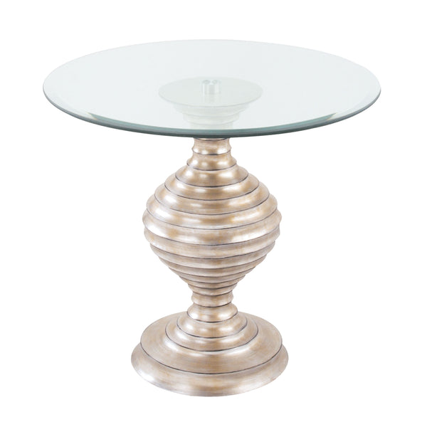Linea Table In Silver Leaf And Clear Glass