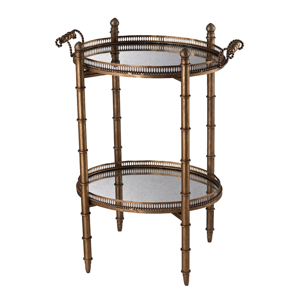 Tyrella Gold Tray Table In Antique Gold