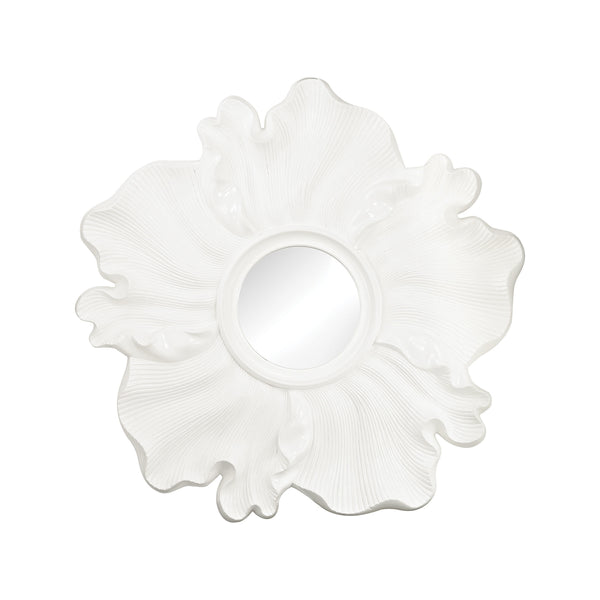 Gloss White Flower Mirror