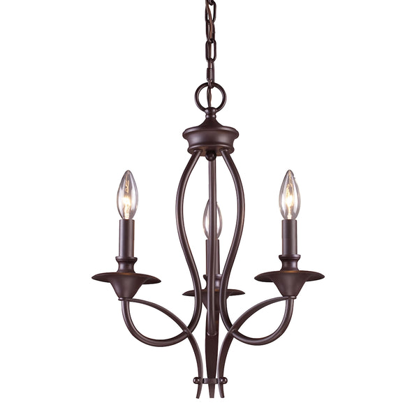 Medford 3 Light Chandelier In Oiled Bronze