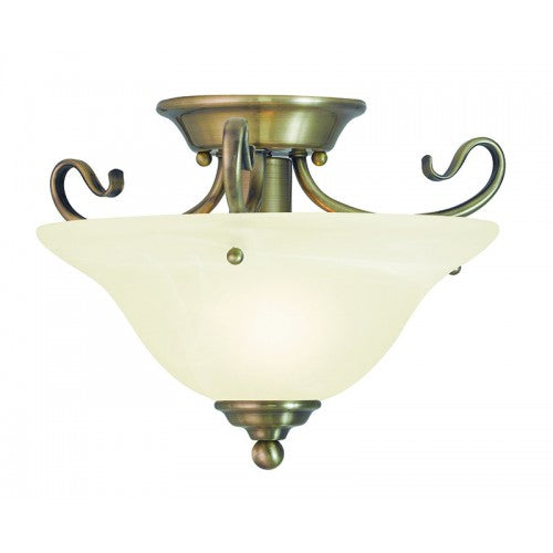 Livex Lighting Coronado 1 Light Antique Brass Ceiling Mount