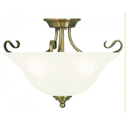 Livex Lighting Coronado 3 Light Antique Brass Ceiling Mount