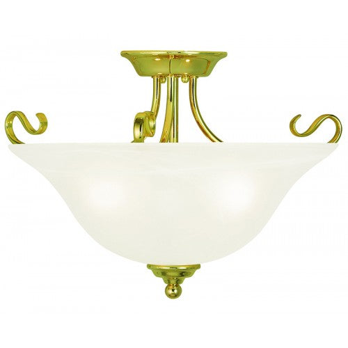 Livex Lighting Coronado 3 Light Polished Brass Ceiling Mount