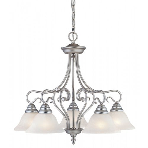 Livex Lighting Coronado 5 Light Brushed Nickel Chandelier