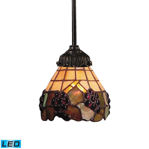 Mix-N-Match 1 Light LED Pendant In Vintage Antique And Stained Glass