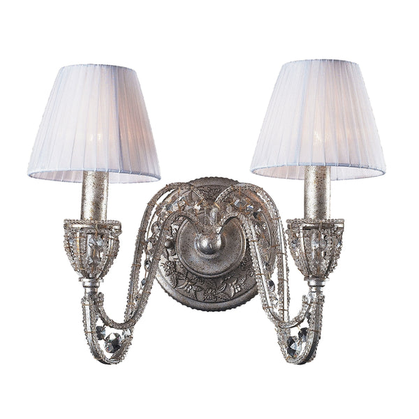 Renaissance 2 Light Wall Sconce In Sunset Silver