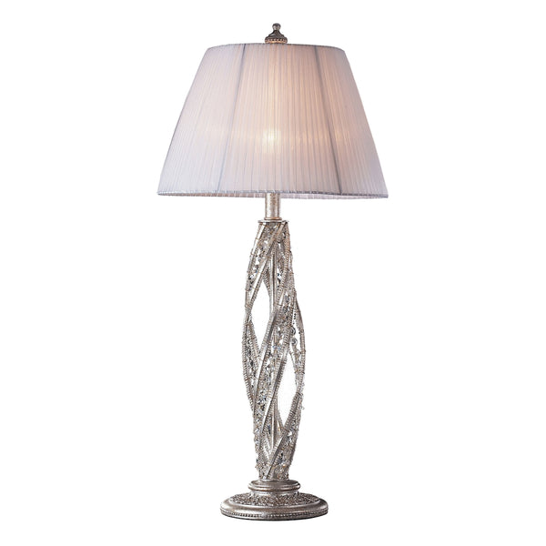 Renaissance 1 Light Table Lamp In Sunset Silver With Crystal Accents