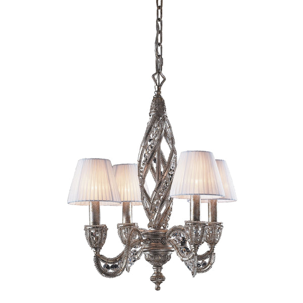 Renaissance 4 Light Chandelier In Sunset Silver