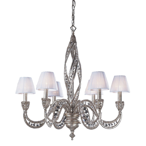 Renaissance 6 Light Chandelier In Sunset Silver
