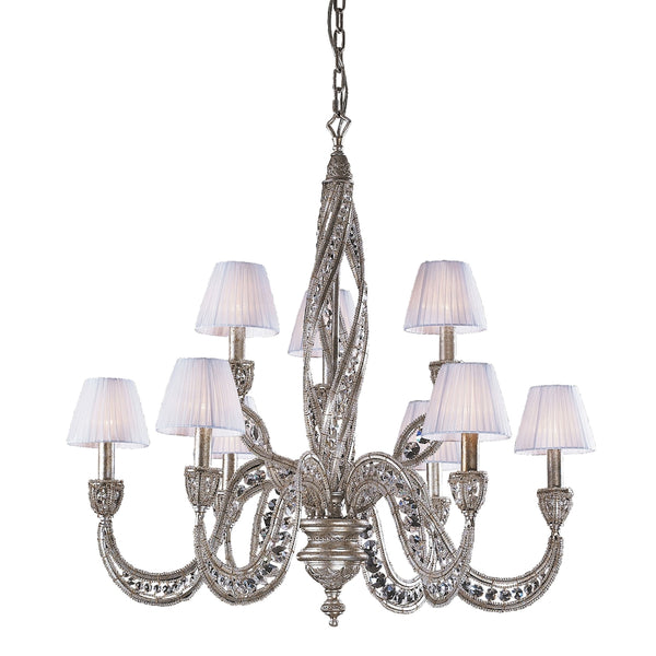 Renaissance 9 Light Chandelier In Sunset Silver