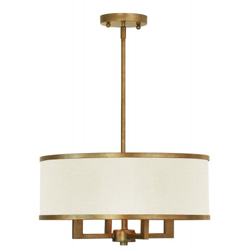 Livex Lighting Park Ridge  4 Light Antique Gold Leaf Chandelier