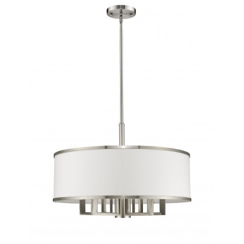 Livex Lighting Park Ridge  6 Light Brushed Nickel Chandelier