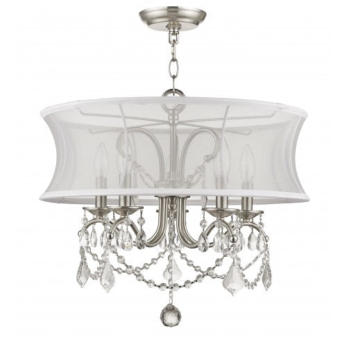 Livex Lighting Newcastle 5 Light Brushed Nickel Chandelier