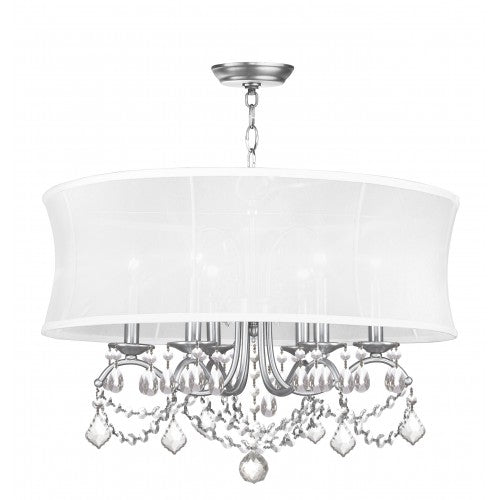 Livex Lighting Newcastle 6 Light Brushed Nickel Chandelier
