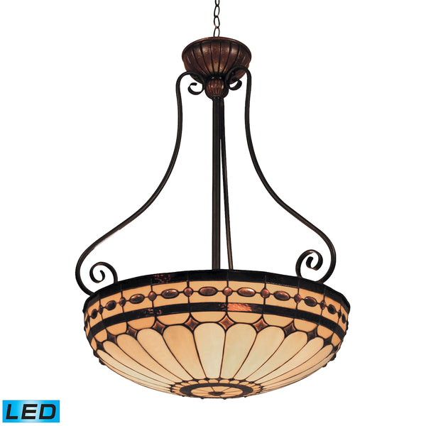 Diamond Ring 3 Light LED Pendant In Burnished Copper