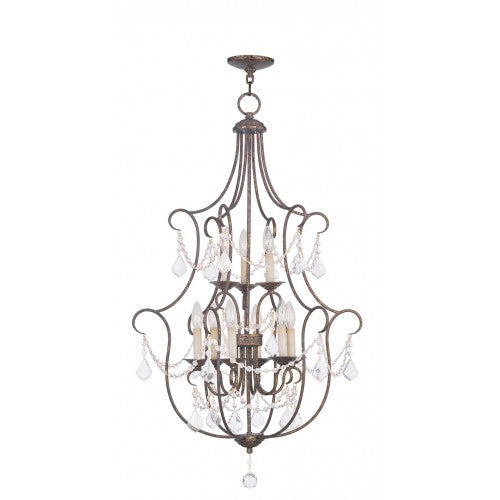 Livex Lighting Chesterfield 9 Light Venetian Golden Bronze Foyer