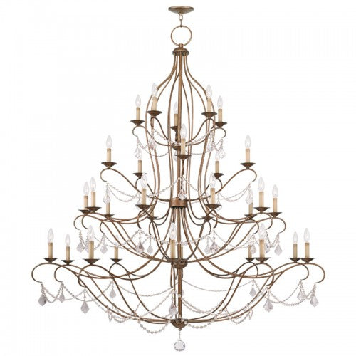 Livex Lighting Chesterfield 30 Light Antique Gold Leaf Chandelier