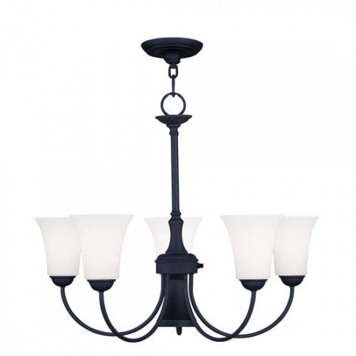 Livex Lighting Ridgedale 5 Light + 1 Light Black Chandelier