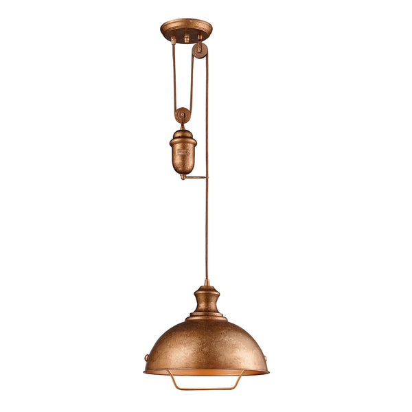 Farmhouse 1 Light Adjustable Pendant In Bellwether Copper