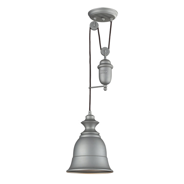 Farmhouse 1 Light Adjustable Pendant In Aged Pewter