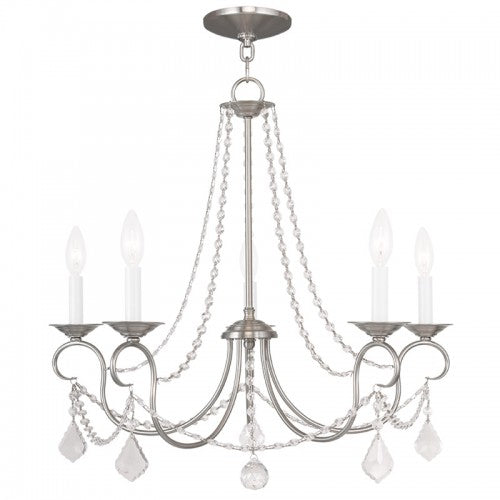 Livex Lighting Pennington 5 Light Brushed Nickel Chandelier