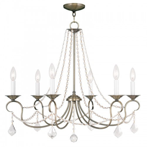 Livex Lighting Pennington 6 Light Antique Brass Chandelier