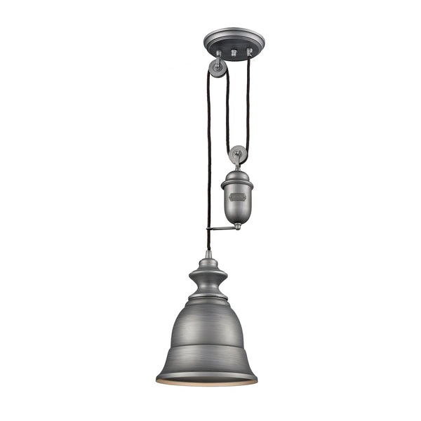 Farmhouse 1 Light Pulldown Pendant In Weathered Zinc