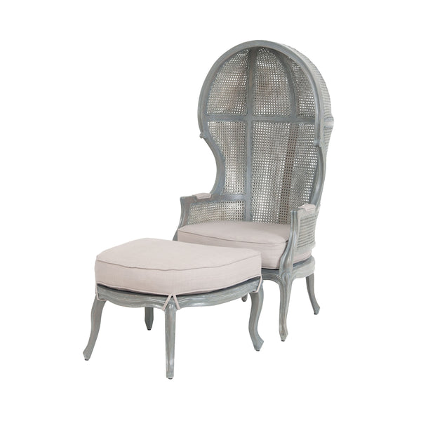 King Rattan Balloon Chair And Ottoman