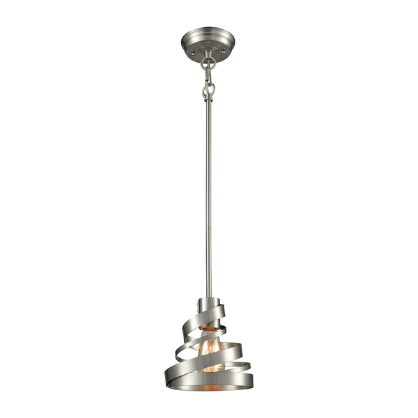Zabrina 1 Light Pendant In Satin Nickel - Includes Recessed Lighting Kit