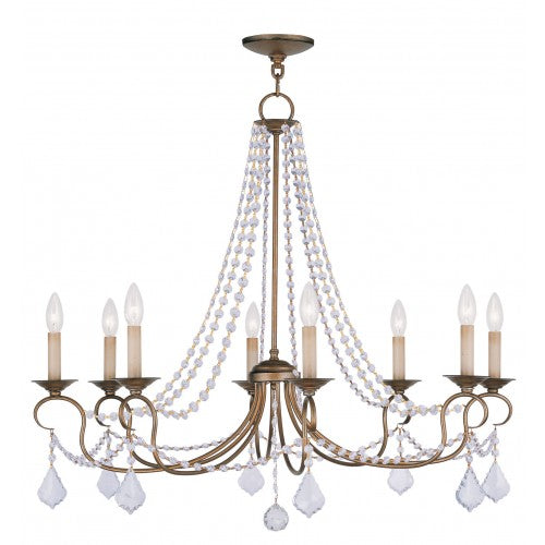 Livex Lighting Pennington 8 Light Antique Gold Leaf Chandelier