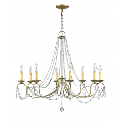 Livex Lighting Pennington 8 Light Antique Silver Leaf Chandelier