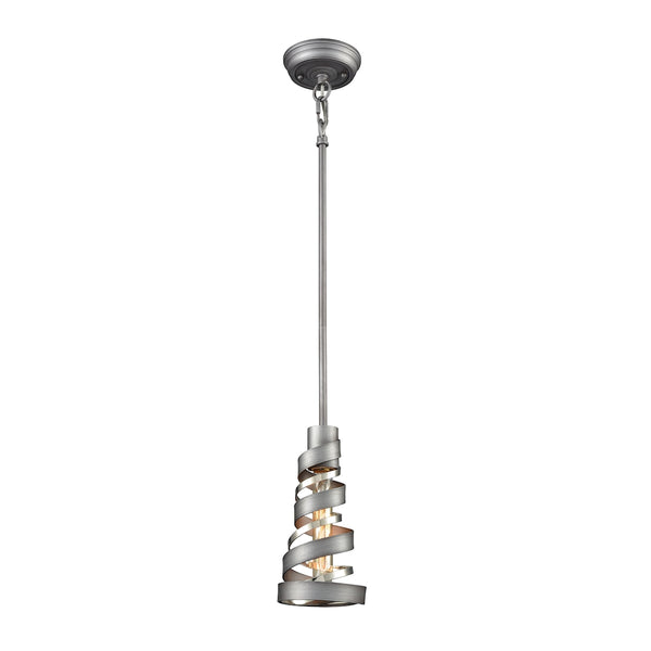 Zabrina 1 Light Pendant In Weathered Zinc And Polished Nickel