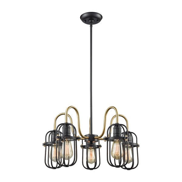 Binghamton 5 Light Chandelier In Oil Rubbed Bronze And Satin Brass