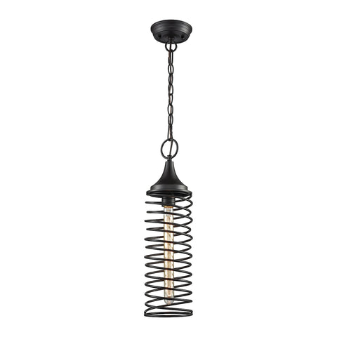 Spring 1 Light Pendant In Oil Rubbed Bronze - Includes Recessed Lighting Kit