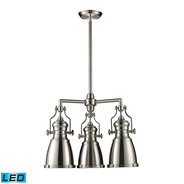 Chadwick 3 Light LED Chandelier In Satin Nickel
