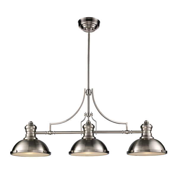 Chadwick 3 Light Billiard In Satin Nickel